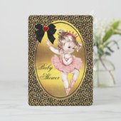 Princess Ballerina Faux Bow Folie & Glitter Shower Kaart (Staand voorkant)