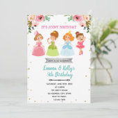 Princess ballerina joint party Invitation Kaart (Staand voorkant)
