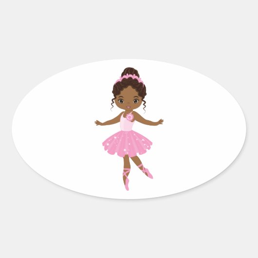 Princess Ballerina Ovale Sticker (Voorkant)