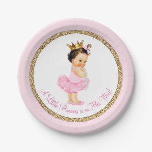 Princess Ballerina Roze Goud Baby shower Papieren Bordje