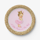 Princess Ballerina Tutu Roze Goud Baby shower Papieren Bordje (Voorkant)