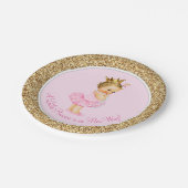 Princess Ballerina Tutu Roze Goud Baby shower Papieren Bordje (Gekanteld)