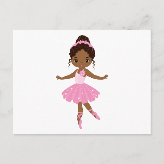 Princess Ballerina Uitnodiging Briefkaart (Voorkant)