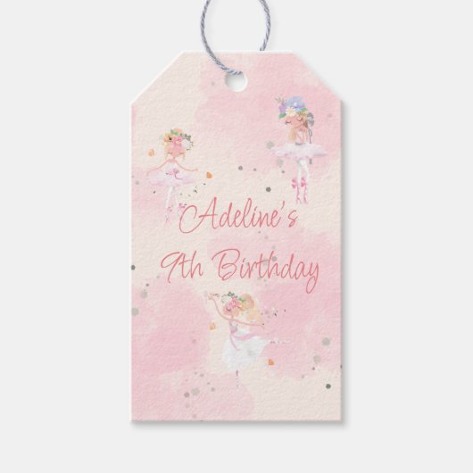 Princess Ballerina Verjaardagscadeau Labels Cadeaulabel (Voorkant)