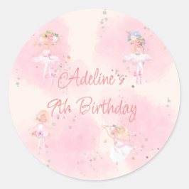 Princess Ballerina Verjaardagsklassieker Ronde Sti Ronde Sticker