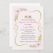 Princess baptism en verjaardagsuitnodiging kaart (Voorkant / Achterkant)