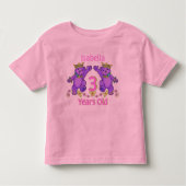 Princess Bears 3rd Birthday Custom Name Kinder Shirts (Voorkant)