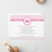 Princess Bedankt voor je kaartje Opmerking (Voorkant / Achterkant in situ)