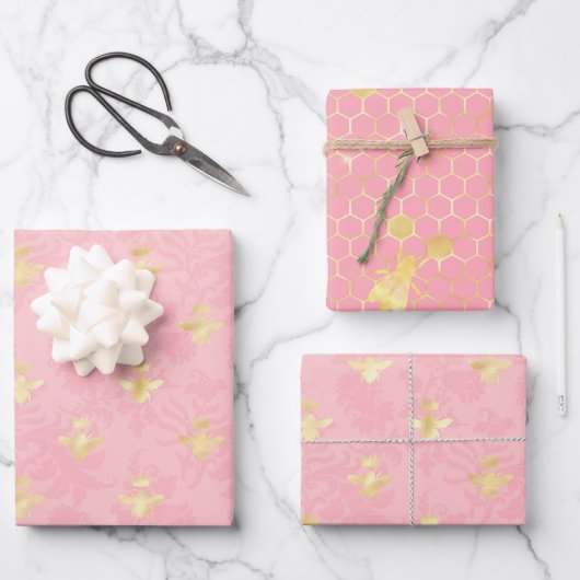 Princess Bee Serie Ontwerp #4 Inpakpapier Vel (Voorkant)