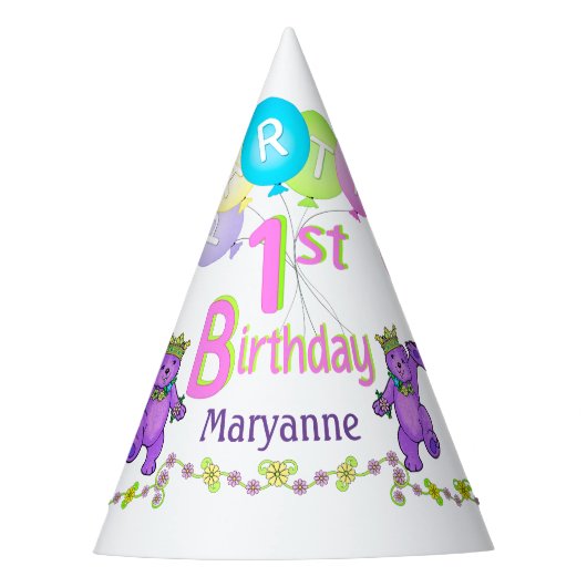 Princess Beer 1st Birthday Party Fun Feesthoedjes (Voorkant)