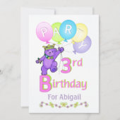 Princess Beer 3rd Birthday Party Custom Name Kaart (Voorkant)