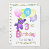 Princess Beer 3rd Birthday Party Custom Name Kaart (Voorkant / Achterkant)