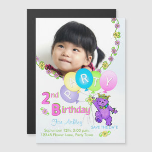 Princess Beer Custom 2e Verjaardag Party Magnetische Uitnodiging