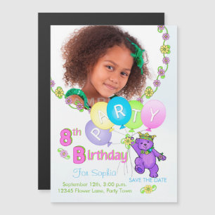 Princess Beer Custom 8th Birthday Party Invitation Magnetische Uitnodiging