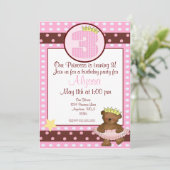 Princess beer meiden 3e verjaardag kaart (Staand voorkant)