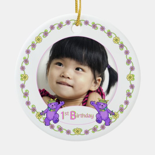 Princess Beren 1st Birthday Photo Keepomwille Keramisch Ornament (Voorkant)