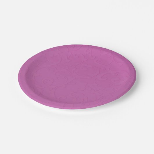 Princess Berry Pink Fairy Tale Damask Wedding Papieren Bordje (Gekanteld)