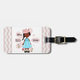 Princess Big Sister African American Bagagelabel