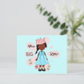 Princess Big Sister African American Briefkaart (Staand voorkant)