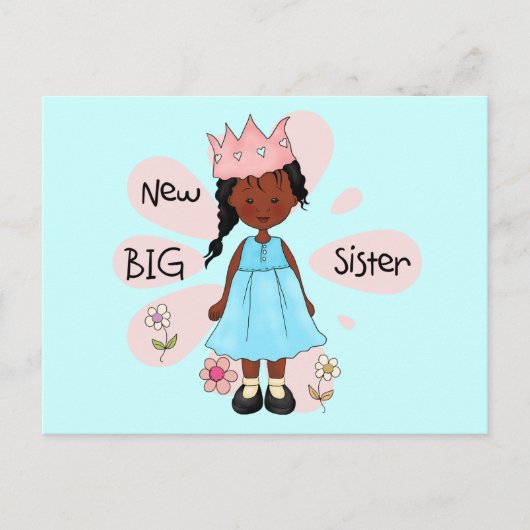Princess Big Sister African American Briefkaart (Voorkant)