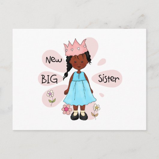 Princess Big Sister African American Briefkaart (Voorkant)