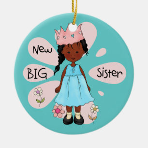 Princess Big Sister African American Keramisch Ornament