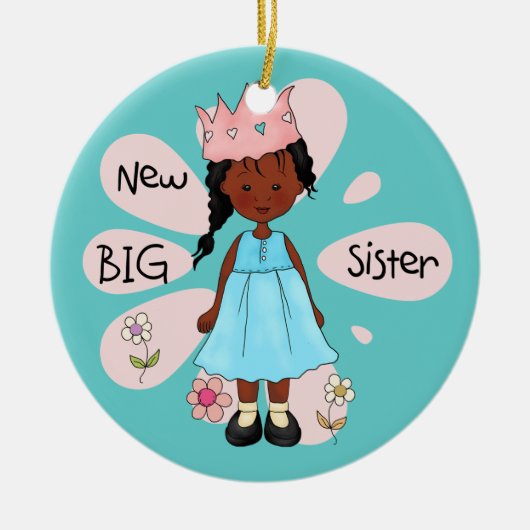 Princess Big Sister African American Keramisch Ornament (Voorkant)