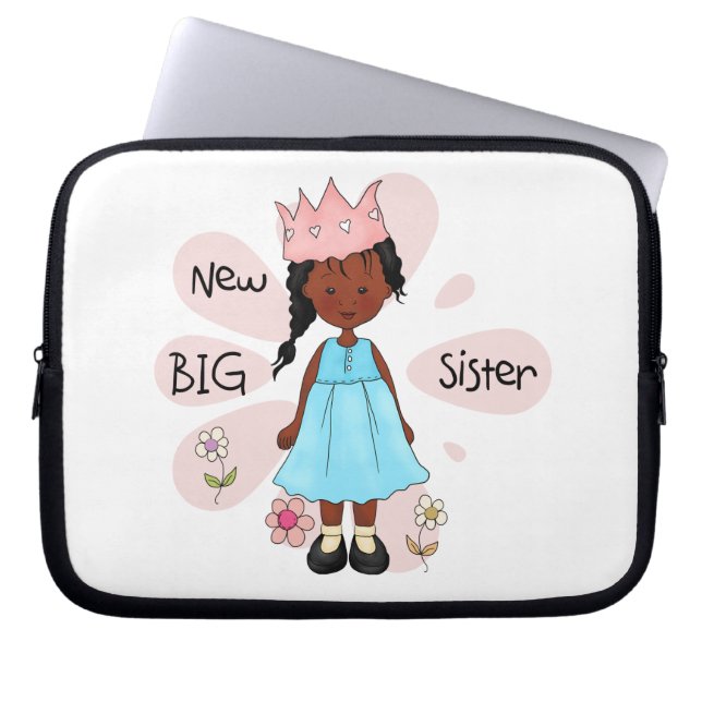 Princess Big Sister African American Laptop Sleeve (Voorkant)