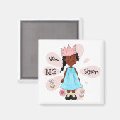 Princess Big Sister African American Magneet (Voorkant / Achterkant)