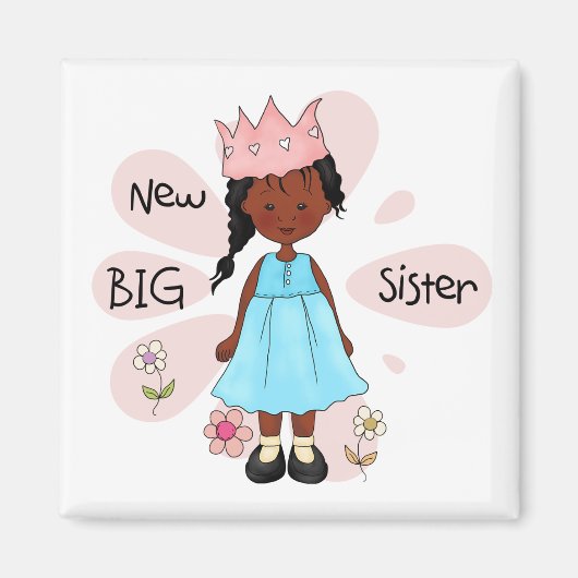 Princess Big Sister African American Magneet (Voorkant)