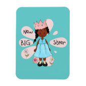 Princess Big Sister African American Magneet (Verticaal)