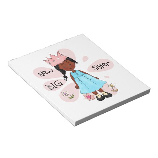 Princess Big Sister African American Notitieblok (Schuin)
