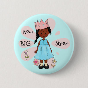 Princess Big Sister African American Ronde Button 5,7 Cm