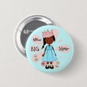 Princess Big Sister African American Ronde Button 5,7 Cm (Voorkant /achterkant)
