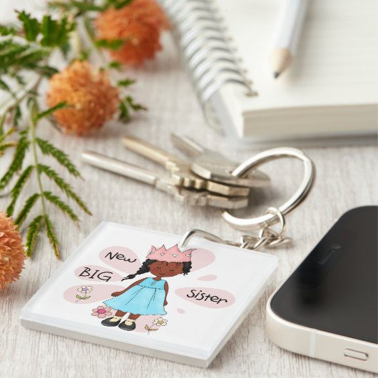 Princess Big Sister African American Sleutelhanger (Voorkant Rechts)