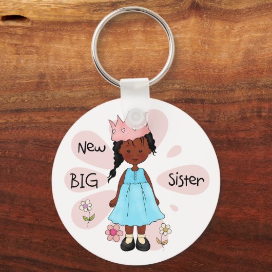 Princess Big Sister African American Sleutelhanger (Voorkant)