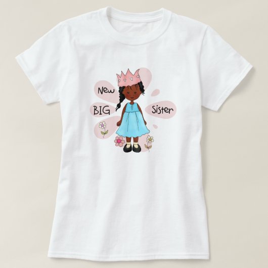 Princess Big Sister African American T-shirt (Design voorkant)