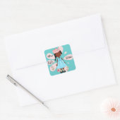Princess Big Sister African American Vierkante Sticker (Envelop)