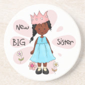 Princess Big Sister African American Zandsteen Onderzetter (Voorkant)