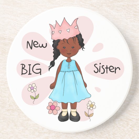 Princess Big Sister African American Zandsteen Onderzetter (Voorkant)