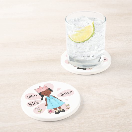 Princess Big Sister African American Zandsteen Onderzetter (Zijkant)