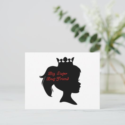 Princess Big Sister Best Friend Briefkaart (Staand voorkant)