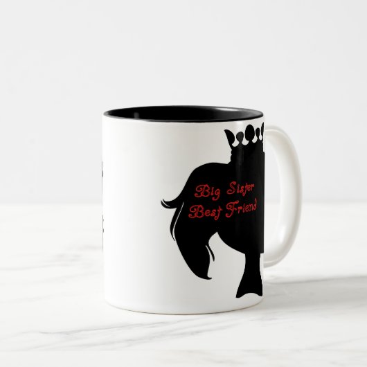 Princess Big Sister Best Friend Tweekleurige Koffiemok (Voorkant rechts)