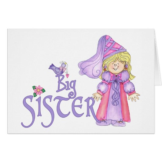Princess Big Sister Blank Card (Voorkant Horizontaal)