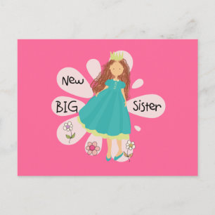 Princess Big Sister Brown Hair Briefkaart