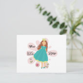Princess Big Sister Brown Hair Briefkaart (Staand voorkant)