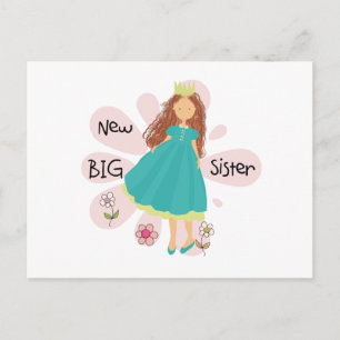 Princess Big Sister Brown Hair Briefkaart