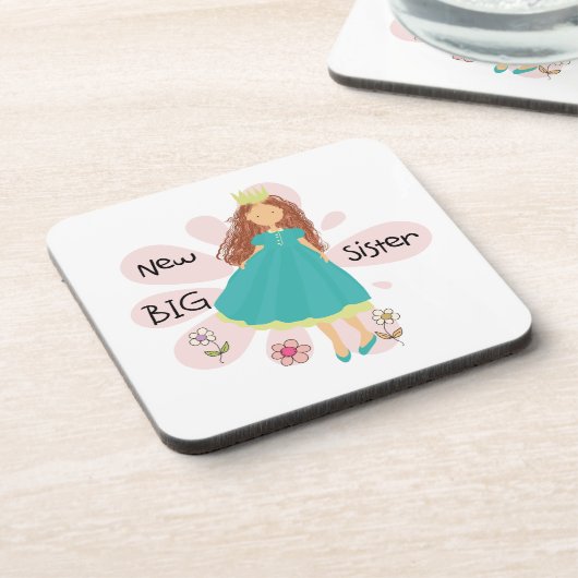 Princess Big Sister Brown Hair Drankjes Onderzetter (Linkerzijde)