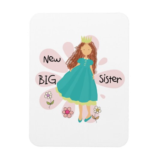 Princess Big Sister Brown Hair Magneet (Verticaal)