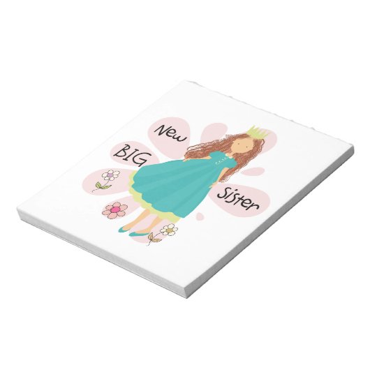 Princess Big Sister Brown Hair Notitieblok (Linkerzijde)